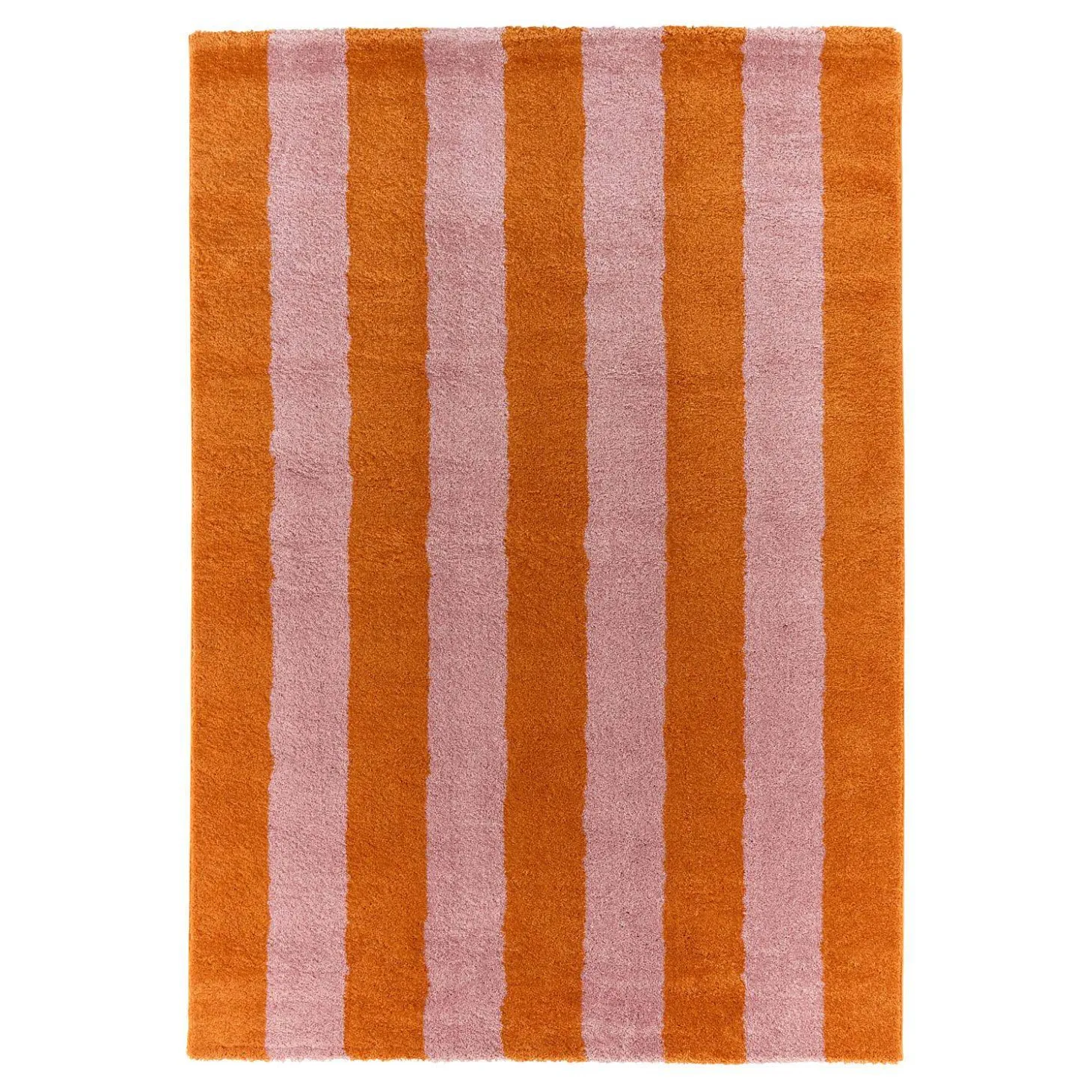 Tapete interior com riscas laranja e rosa
