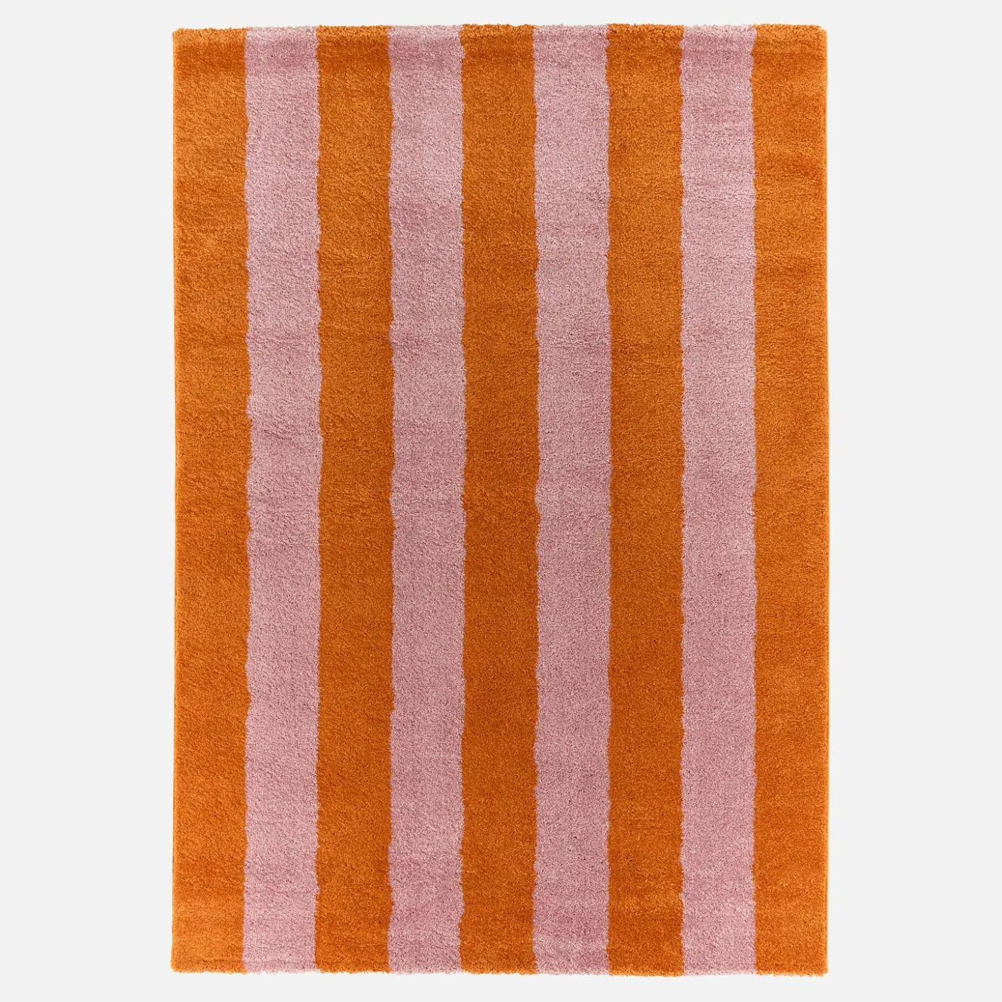 Tapete interior com riscas laranja e rosa
