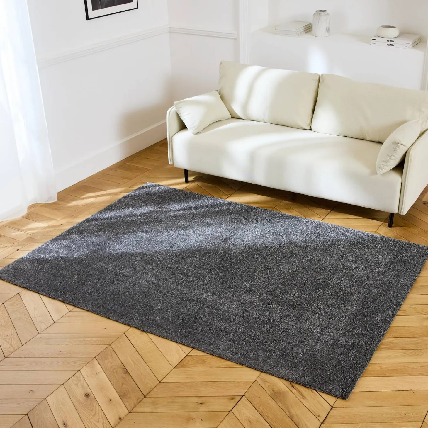 Tapete interior em veludo boucle antracite