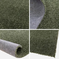 Tapete interior em veludo encaracolado verde escuro