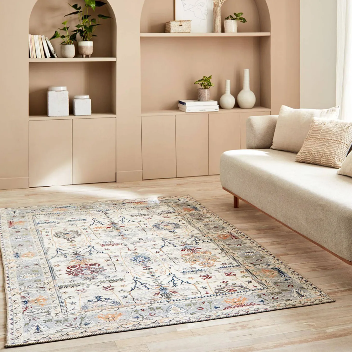 Tapete interior padrão oriental multicolorido