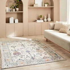 Tapete interior padrão oriental multicolorido