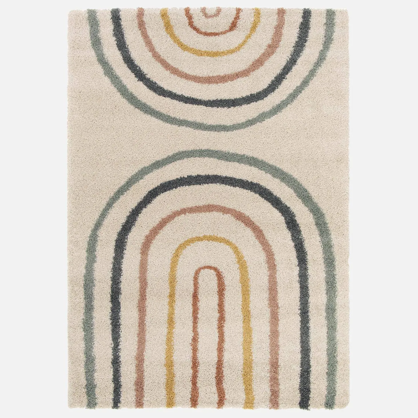 Tapete para criança com arco-íris,creme e multicolorido