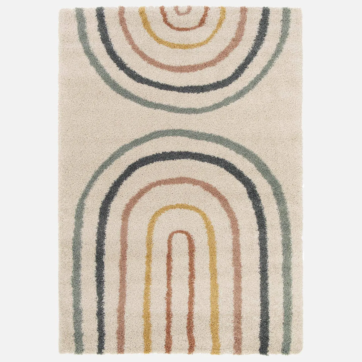 Tapete para criança com arco-íris,creme e multicolorido