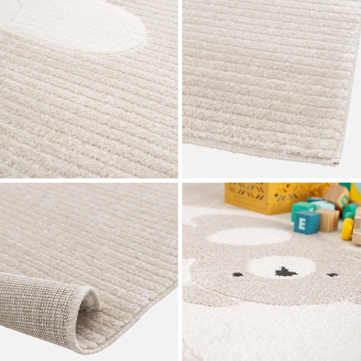 Tapete para crianças bege / creme, tapete para ursinhos de peluche