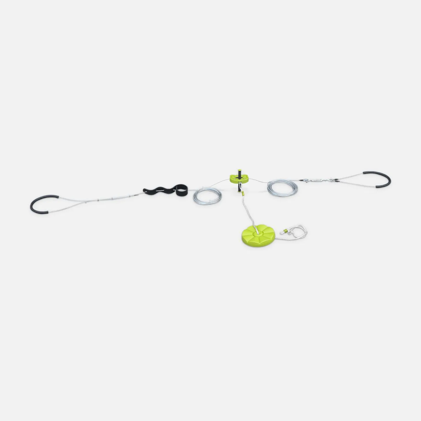 Tirolesa para crianças com baloiço de disco de 30m